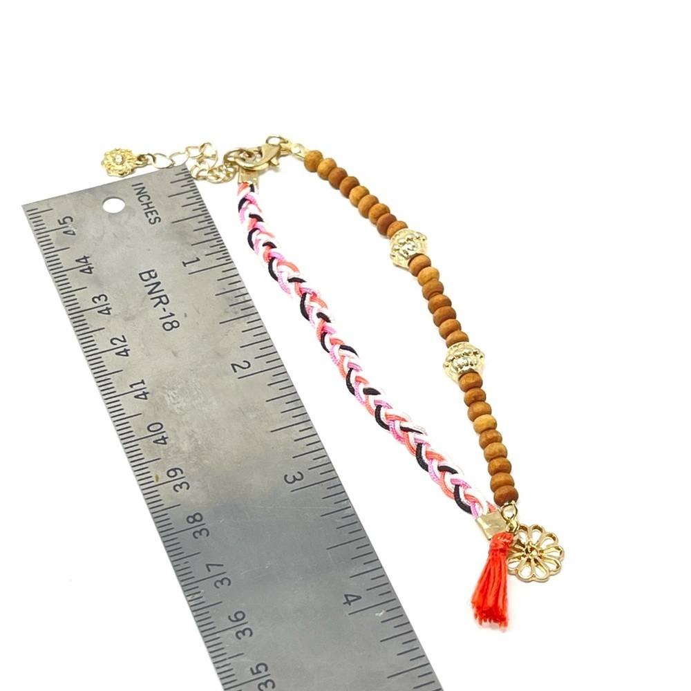 New Free People Charm Beaded Braided Bohemian Anklet - Picture 2 of 4